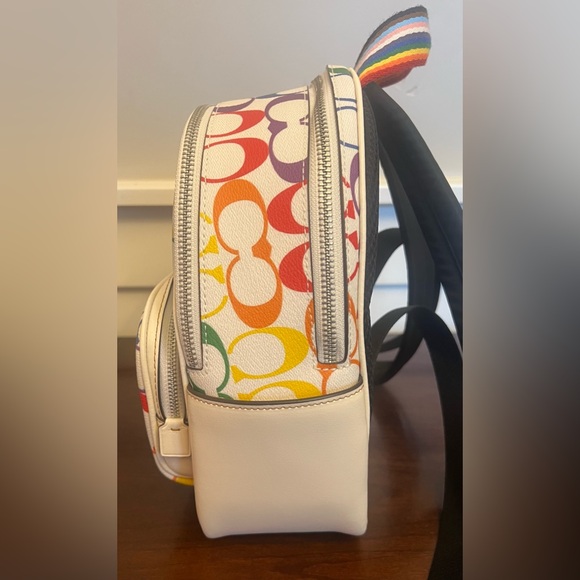 Coach Mini Court Backpack In Rainbow Signature Canvas - Picture 4 of 8